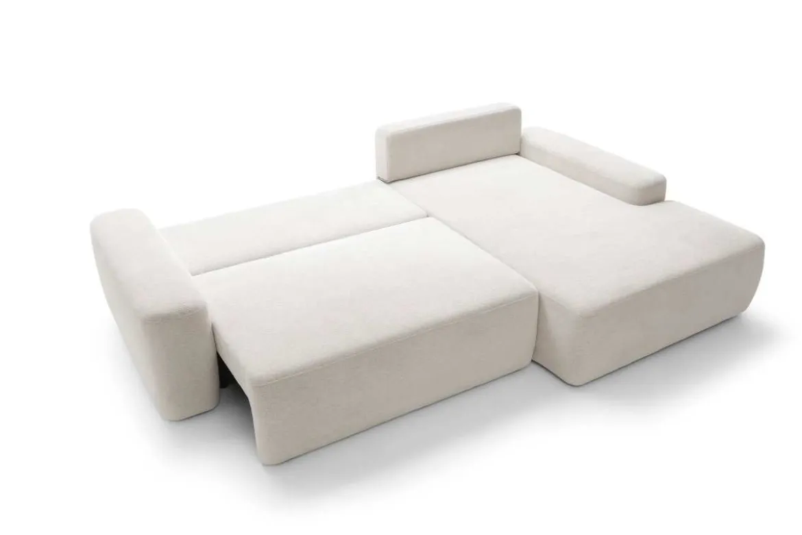 Designer Ecksofa Bianca mit Schlaf- und Klappfunktion