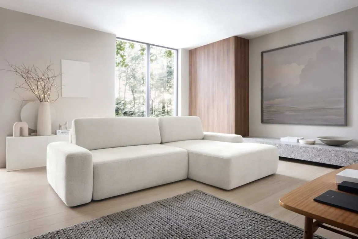 Designer Ecksofa Bianca mit Schlaf- und Klappfunktion