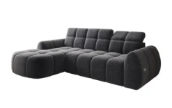 Designer Ecksofa Bjork in Strukturstoff mit elektrischer Sitzerweiterung
