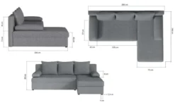 Designer Ecksofa Cali mit Stauraum und Schlaffunktion