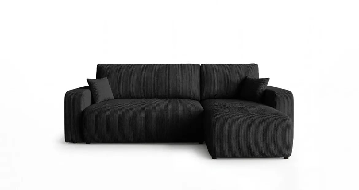 Designer Ecksofa Calva mit Schlaf- und Klappfunktion in Cord