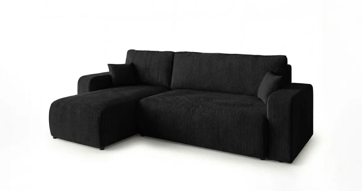 Designer Ecksofa Calva mit Schlaf- und Klappfunktion in Cord