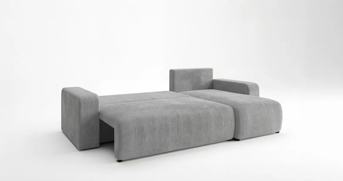 Designer Ecksofa Calva mit Schlaf- und Klappfunktion in Cord