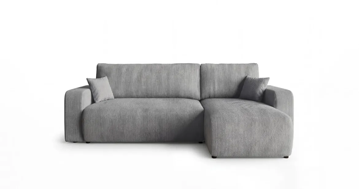 Designer Ecksofa Calva mit Schlaf- und Klappfunktion in Cord