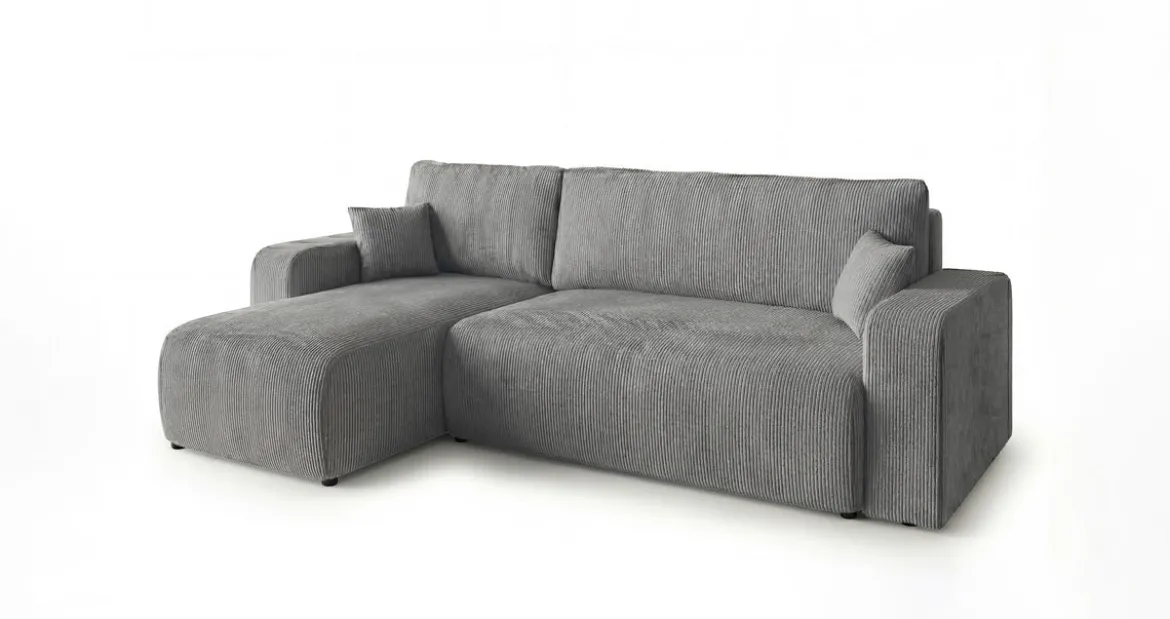 Designer Ecksofa Calva mit Schlaf- und Klappfunktion in Cord