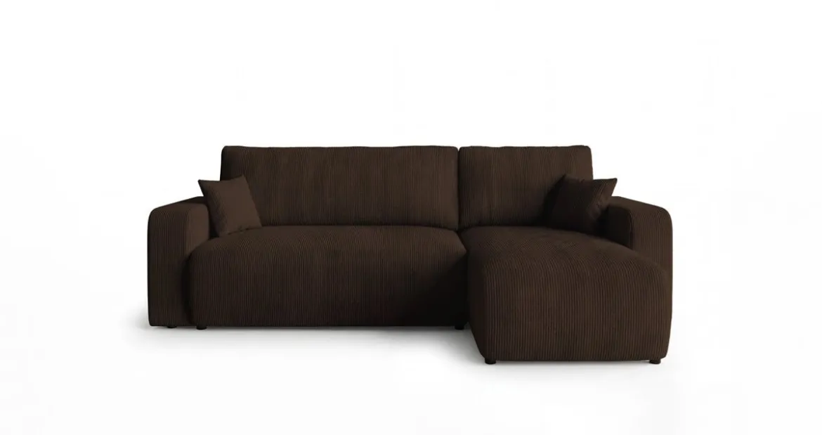 Designer Ecksofa Calva mit Schlaf- und Klappfunktion in Cord
