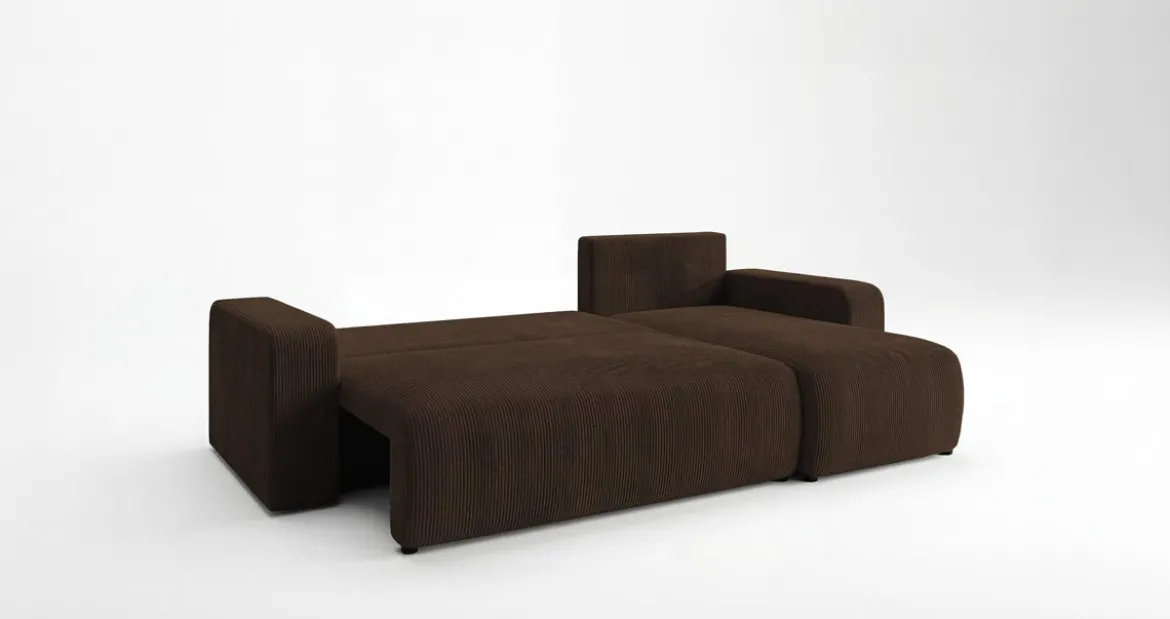 Designer Ecksofa Calva mit Schlaf- und Klappfunktion in Cord