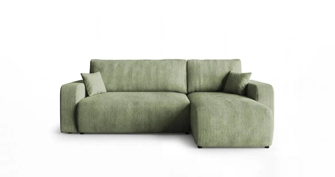 Designer Ecksofa Calva mit Schlaf- und Klappfunktion in Cord