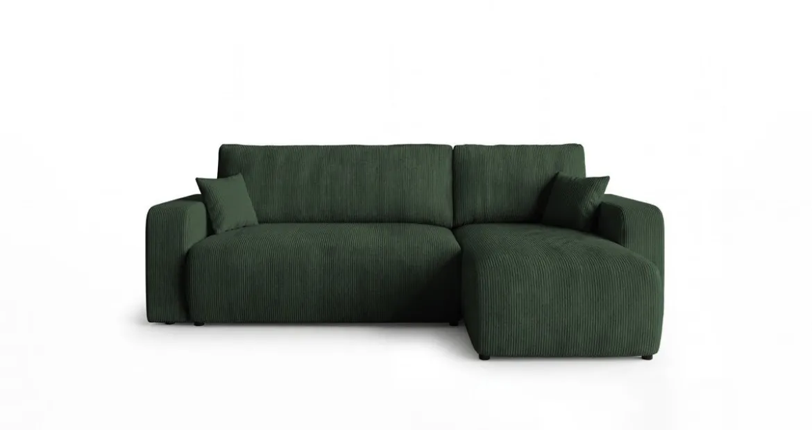 Designer Ecksofa Calva mit Schlaf- und Klappfunktion in Cord