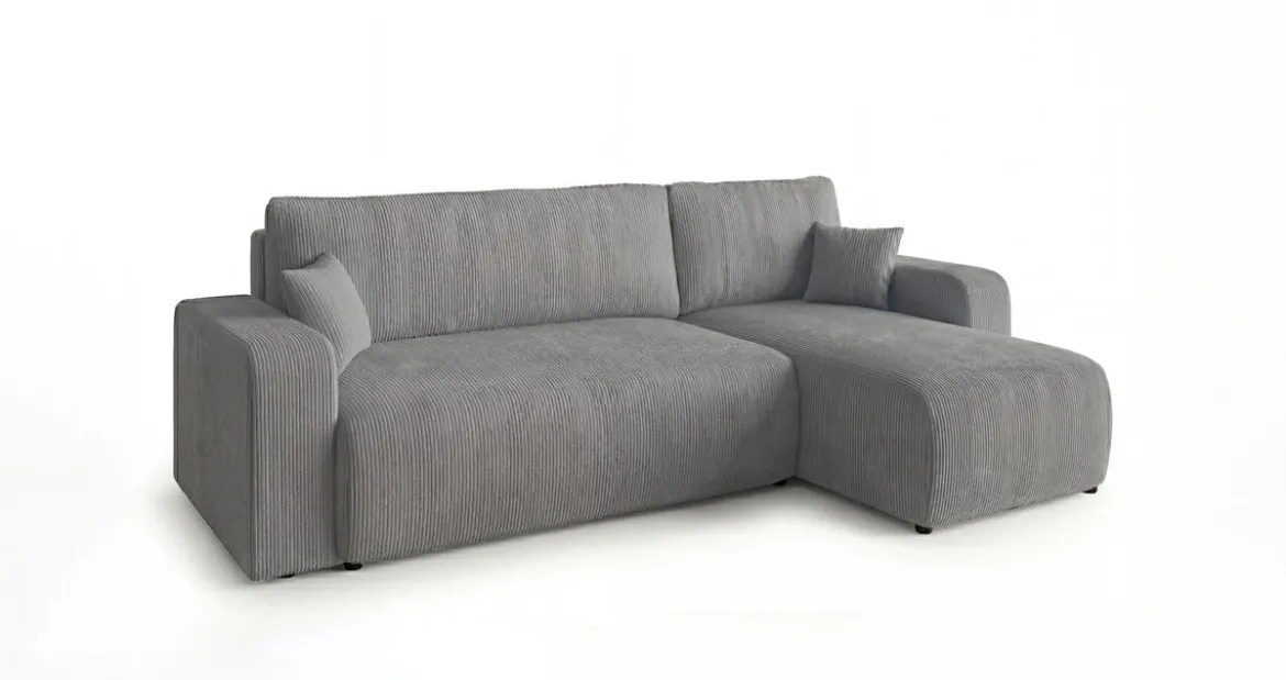Designer Ecksofa Calva mit Schlaf- und Klappfunktion in Cord