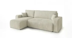 Designer Ecksofa Calva mit Schlaf- und Klappfunktion in Cord