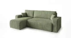 Designer Ecksofa Calva mit Schlaf- und Klappfunktion in Cord