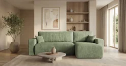 Designer Ecksofa Calva mit Schlaf- und Klappfunktion in Cord
