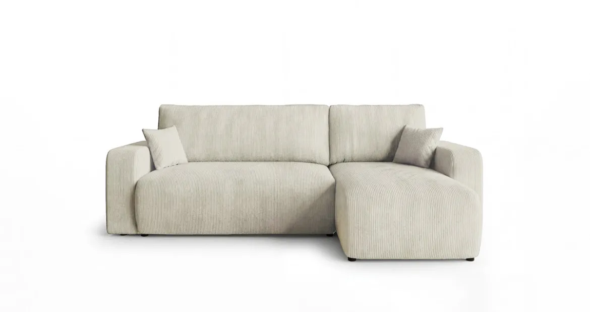 Designer Ecksofa Calva mit Schlaf- und Klappfunktion in Cord