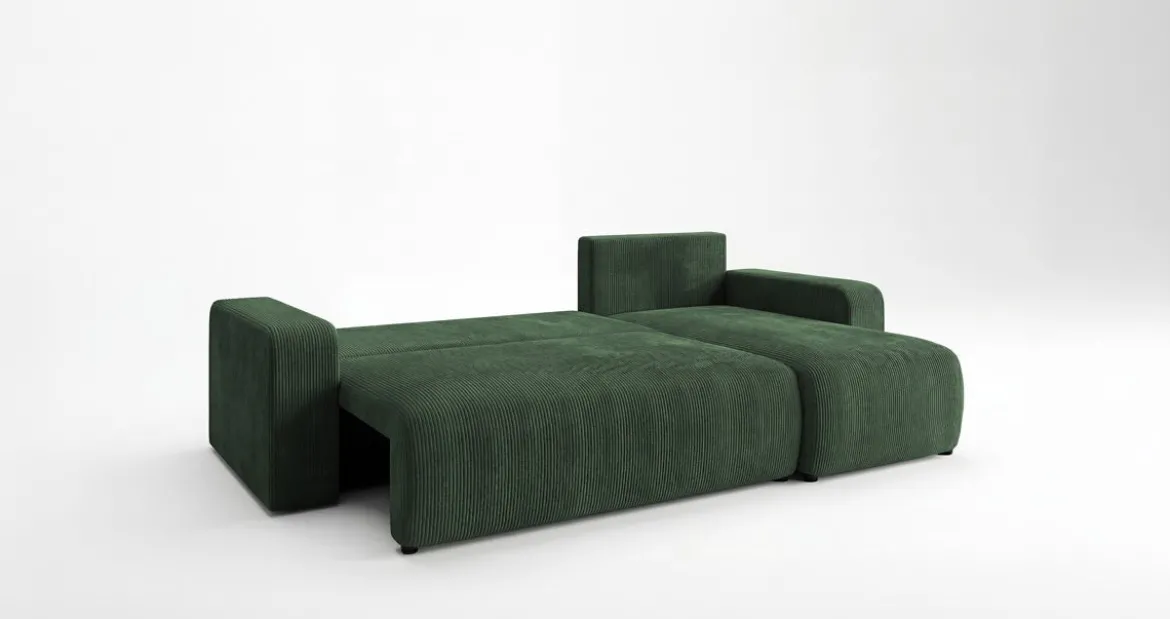 Designer Ecksofa Calva mit Schlaf- und Klappfunktion in Cord