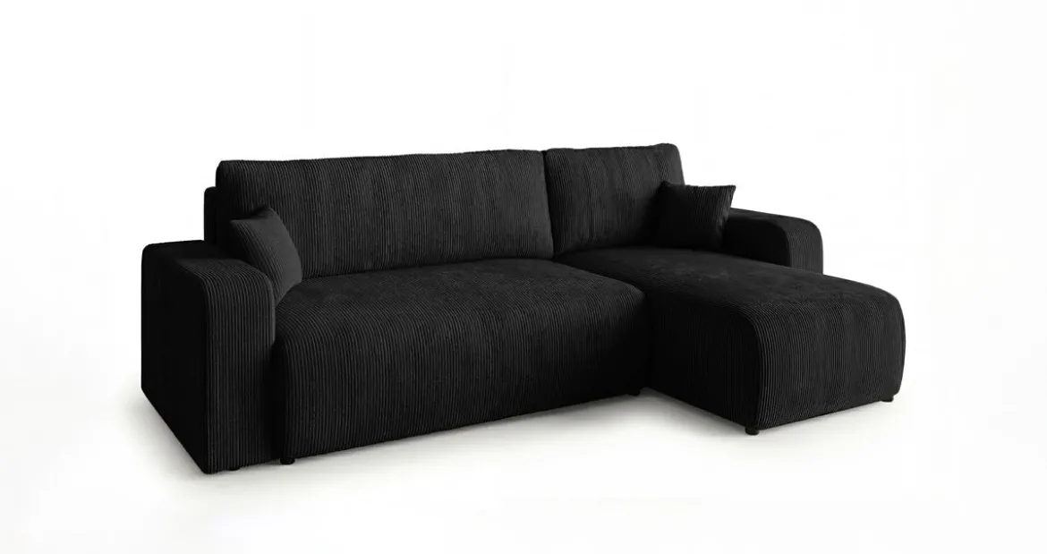 Designer Ecksofa Calva mit Schlaf- und Klappfunktion in Cord