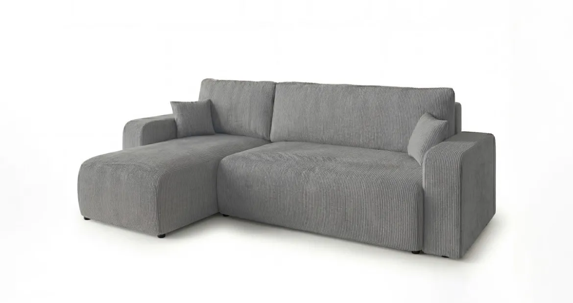 Designer Ecksofa Calva mit Schlaf- und Klappfunktion in Cord
