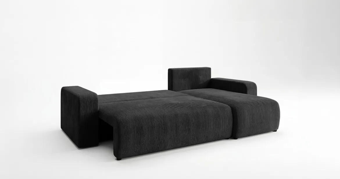 Designer Ecksofa Calva mit Schlaf- und Klappfunktion in Cord