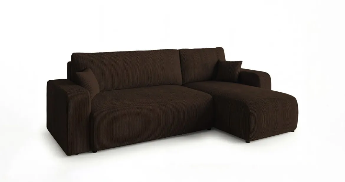 Designer Ecksofa Calva mit Schlaf- und Klappfunktion in Cord
