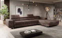 Designer Ecksofa Calvera Maxi mit Schlaf- und Klappfunktion in Cord