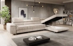 Designer Ecksofa Calvera Maxi mit Schlaf- und Klappfunktion in Cord