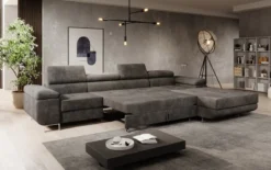 Designer Ecksofa Calvera Maxi mit Schlaf- und Klappfunktion in Cord