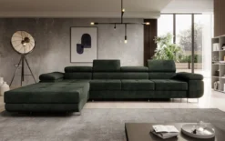 Designer Ecksofa Calvera Maxi mit Schlaf- und Klappfunktion in Cord
