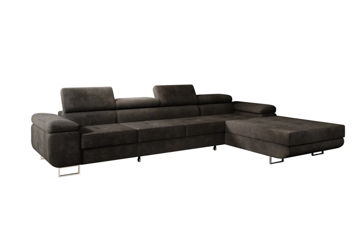 Designer Ecksofa Calvera Maxi mit Schlaf- und Klappfunktion in Cord