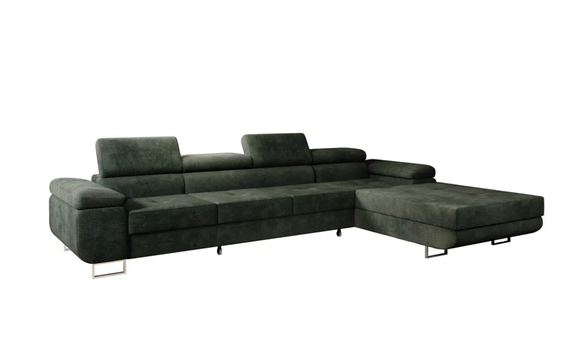 Designer Ecksofa Calvera Maxi mit Schlaf- und Klappfunktion in Cord
