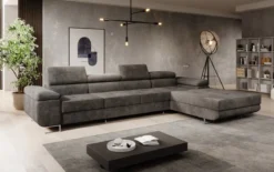 Designer Ecksofa Calvera Maxi mit Schlaf- und Klappfunktion in Cord