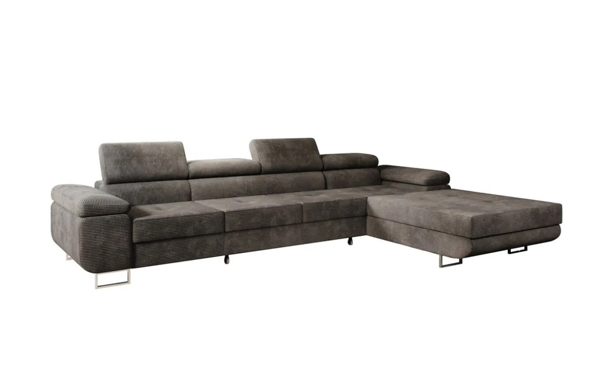 Designer Ecksofa Calvera Maxi mit Schlaf- und Klappfunktion in Cord