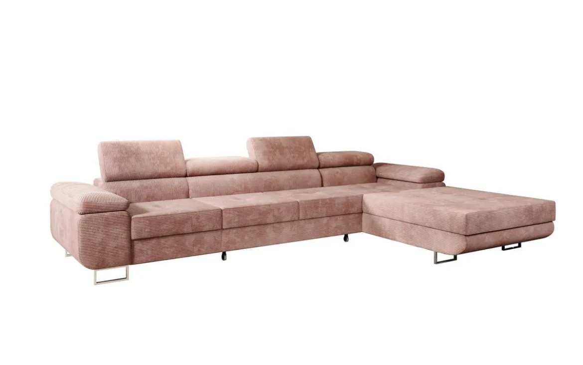 Designer Ecksofa Calvera Maxi mit Schlaf- und Klappfunktion in Cord