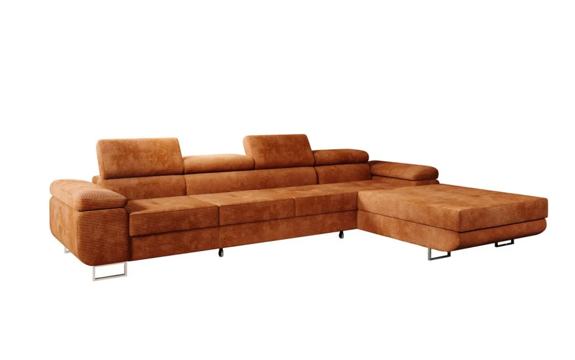 Designer Ecksofa Calvera Maxi mit Schlaf- und Klappfunktion in Cord