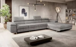 Designer Ecksofa Calvera Maxi mit Schlaf- und Klappfunktion in Samt