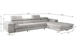 Designer Ecksofa Calvera Maxi mit Schlaf- und Klappfunktion in Samt