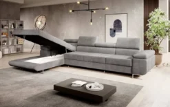 Designer Ecksofa Calvera Maxi mit Schlaf- und Klappfunktion in Samt