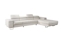 Designer Ecksofa Calvera Maxi mit Schlaf- und Klappfunktion in Bouclé