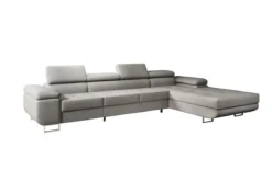 Designer Ecksofa Calvera Maxi mit Schlaf- und Klappfunktion in Bouclé