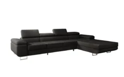 Designer Ecksofa Calvera Maxi mit Schlaf- und Klappfunktion in Bouclé
