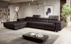 Designer Ecksofa Calvera Maxi mit Schlaf- und Klappfunktion in Kunstleder