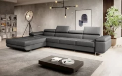 Designer Ecksofa Calvera Maxi mit Schlaf- und Klappfunktion in Kunstleder