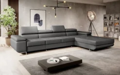 Designer Ecksofa Calvera Maxi mit Schlaf- und Klappfunktion in Kunstleder
