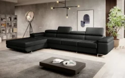 Designer Ecksofa Calvera Maxi mit Schlaf- und Klappfunktion in Kunstleder