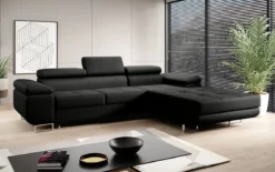 Designer Ecksofa Calvera mit Schlaf- und Klappfunktion in Kunstleder