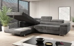 Designer Ecksofa Calvera mit Schlaf- und Klappfunktion in Cord