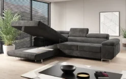 Designer Ecksofa Calvera mit Schlaf- und Klappfunktion in Cord