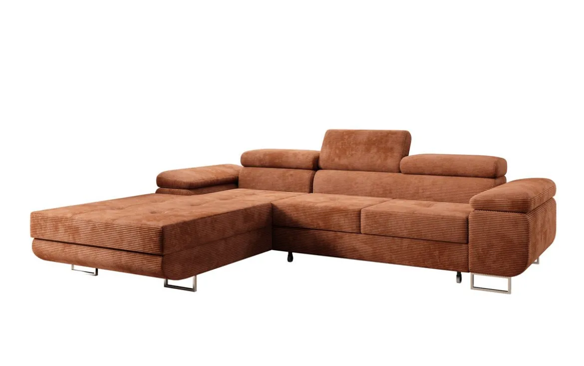 Designer Ecksofa Calvera mit Schlaf- und Klappfunktion in Cord