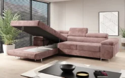 Designer Ecksofa Calvera mit Schlaf- und Klappfunktion in Cord