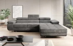 Designer Ecksofa Calvera mit Schlaf- und Klappfunktion in Cord