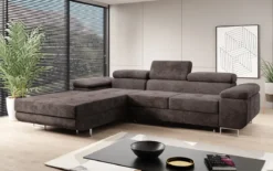 Designer Ecksofa Calvera mit Schlaf- und Klappfunktion in Cord